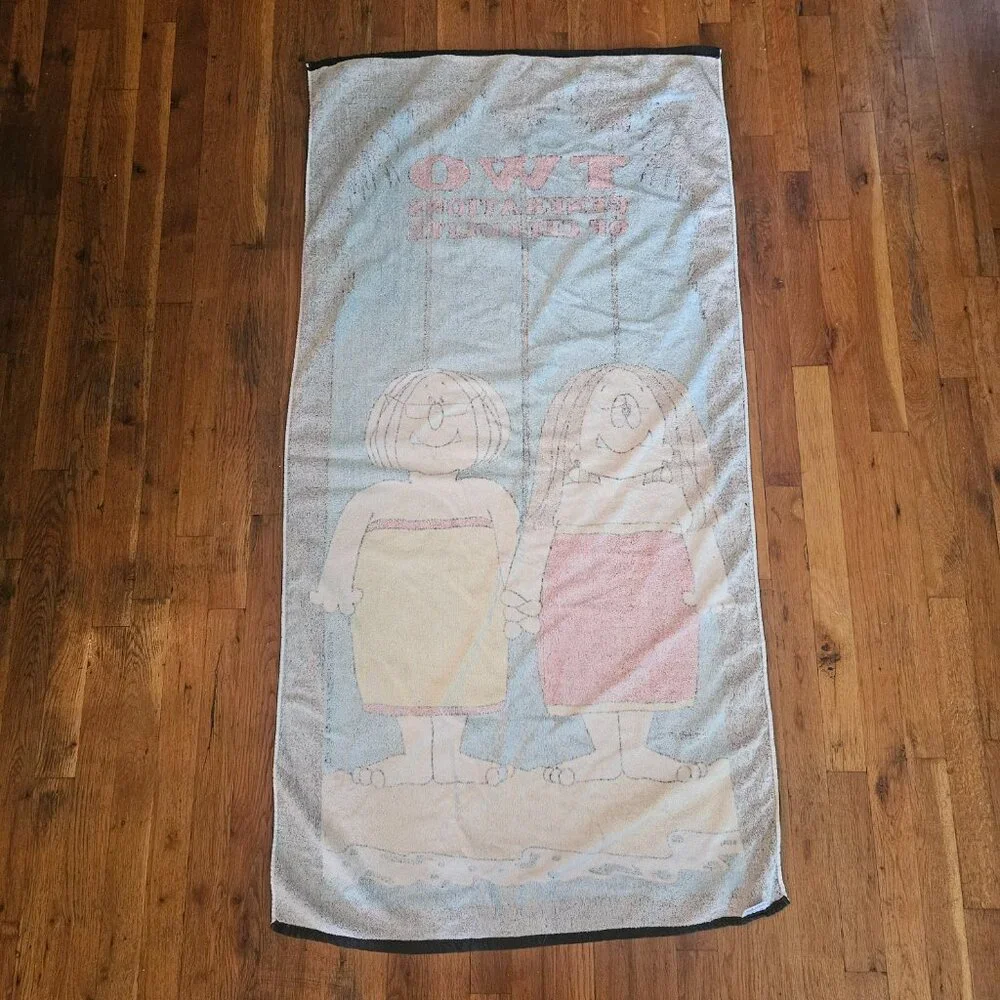 Vintage 90s 1992 Cathy Guisewite Studio comic cartoon beach bath towel cotton